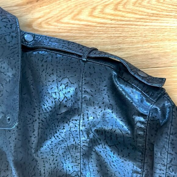 Gino di Giorgio by Comint Vintage Leather Jacket Womens Medium Black Bomber - Picture 5 of 10